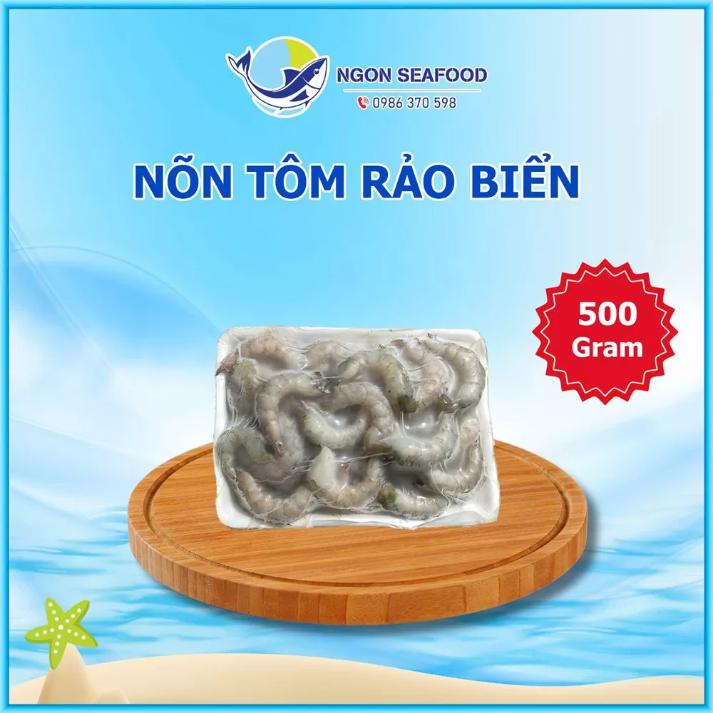 Nõn Tôm Rảo Biển - Hút Chân Không - Khay 500gr